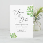 Elegante Aquarellkirche Save The Date (Stehend Vorderseite)