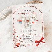 Elegante Aquarellkirsche auf der Top Pink Baby Dus Einladung