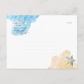 Elegante Aquarellküste Rett unser Datum Ankündigungspostkarte (Rückseite)