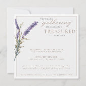 Elegante Aquarelllavender Celebration of Life Einladung (Rückseite)