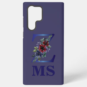 elegante Aquarellmalerei eines roten und blauen Bl Samsung Galaxy Hülle