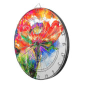 Elegante Aquarellmalerei mit rotem Blumen Dartscheibe (Vorderseite rechts)