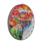 Elegante Aquarellmalerei mit rotem Blumen Dartscheibe (Vorderseite Links)