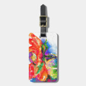 Elegante Aquarellmalerei mit rotem Blumen Gepäckanhänger (Vorderseite vertikal)