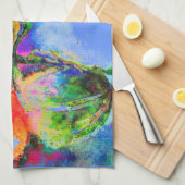 Elegante Aquarellmalerei mit rotem Blumen Handtuch (Viertel Falte)