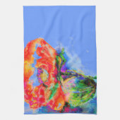 Elegante Aquarellmalerei mit rotem Blumen Handtuch (Vertikal)