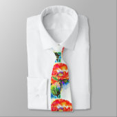 Elegante Aquarellmalerei mit rotem Blumen Krawatte (Gebunden)