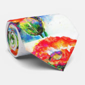 Elegante Aquarellmalerei mit rotem Blumen Krawatte (Gerollt)