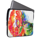 Elegante Aquarellmalerei mit rotem Blumen Laptopschutzhülle (Vorne Rechts)