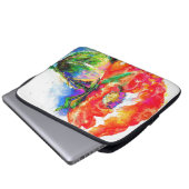 Elegante Aquarellmalerei mit rotem Blumen Laptopschutzhülle (Vorne Knopf)