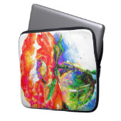 Elegante Aquarellmalerei mit rotem Blumen Laptopschutzhülle (Vorderseite Links)