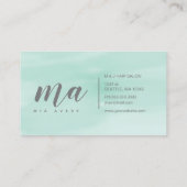 Elegante Aquarellminze, einfach Visitenkarte (Rückseite)