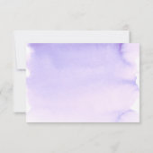 Elegante Aquarellpastellfarben Lila Goldmedaille B RSVP Karte (Rückseite)