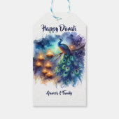 Elegante Aquarellpfeife Diwali Geschenkanhänger (Rückseite)