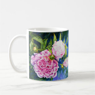 Elegante Aquarellpink-Blütenbäume Kaffeetasse