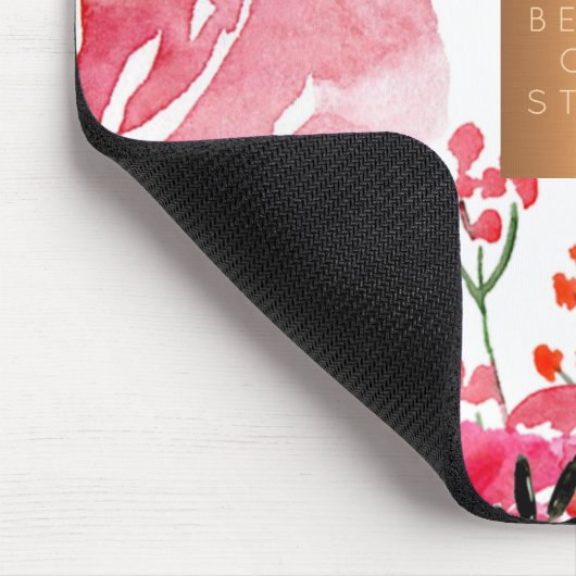 Elegante Aquarellpinkerbäume aus metallischem Kupf Mousepad (Ecke)