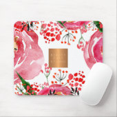 Elegante Aquarellpinkerbäume aus metallischem Kupf Mousepad (Mit Mouse)