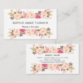 Elegante Aquarellrahmen für Blume in Aquarellfarbe Visitenkarte (Vorne/Hinten)