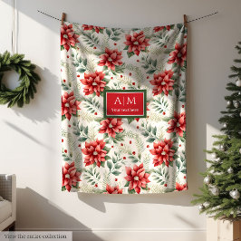 Elegante Aquarelltöne fröhlich Weihnachten Fleecedecke