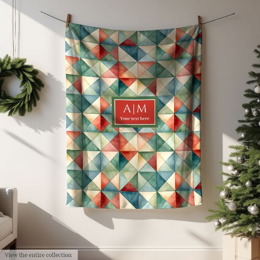 Elegante Aquarelltöne fröhlich Weihnachten Fleecedecke