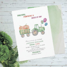 Elegante Aquarelltraktoren Pumpkins Kinderdusche