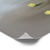 Elegante Aquarellvase mit weich blühender Touch Poster (Ecke)