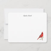 Elegante Aquarellvogel Roter Kardinal Dankeskarte (Vorderseite)