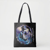 Elegante Aquarius Zodiac Black Tasche (Vorderseite)