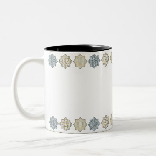 Elegante Arabesque Tile Pattern Tasse" Zweifarbige Tasse (Links)