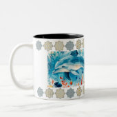 Elegante Arabesque Tile Pattern Tasse" Zweifarbige Tasse (Links)