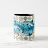 Elegante Arabesque Tile Pattern Tasse" Zweifarbige Tasse (Mittel)