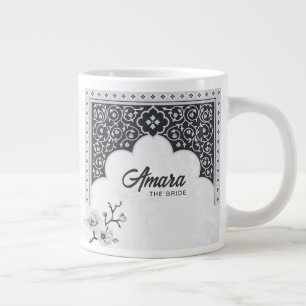 Elegante Arabesque Wedding Tasse Noir & White