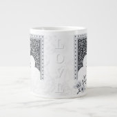 Elegante Arabesque Wedding Tasse | Noir & White (Vorderseite)