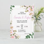 Elegante Arboreal Hochzeit Einladung (Stehend Vorderseite)