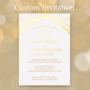 Elegante Arch 60. Hochzeitstag-Feier Gold Folieneinladung