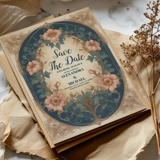 Elegante Arch Art Nouveau Hochzeit Save The Date