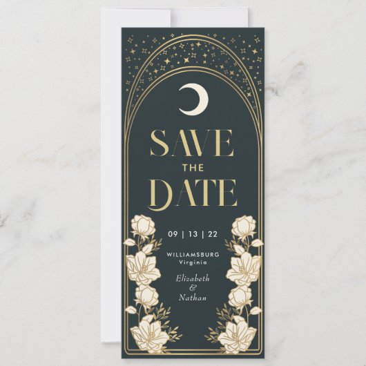 Elegante Arch Art Nouveau Save the Date Einladung (Vorderseite)