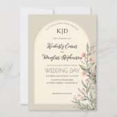 Elegante Arch Botanische Hochzeit Einladung (Vorderseite)