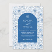 Elegante Arch Floral Toile Einladung (Vorderseite)