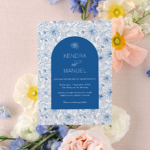 Elegante Arch Floral Toile Einladung
