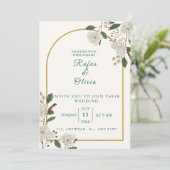 Elegante Arch Floral Wedding Einladung | rustikal (Stehend Vorderseite)