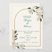 Elegante Arch Floral Wedding Einladung | rustikal (Vorne/Hinten)