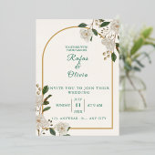 Elegante Arch Floral Wedding Einladung | rustikal (Stehend vorne)