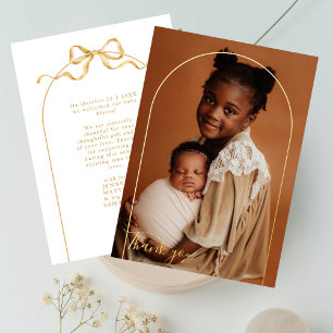 Elegante Arch-Foto-Chic-Baby-Shower-Dankeschön Folieneinladung