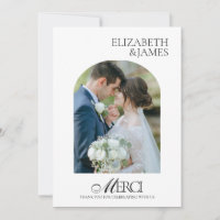 Elegante Arch Foto Frame Wedding Dankeschön Card