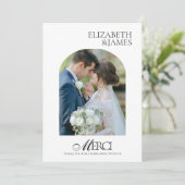 Elegante Arch Foto Frame Wedding Dankeschön Card Dankeskarte (Stehend Vorderseite)