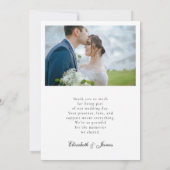 Elegante Arch Foto Frame Wedding Dankeschön Card Dankeskarte (Rückseite)