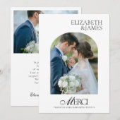 Elegante Arch Foto Frame Wedding Dankeschön Card Dankeskarte (Vorne/Hinten)
