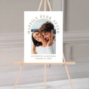 Elegante Arch Foto Gold Weiße Hochzeit Willkommen Acrylschild