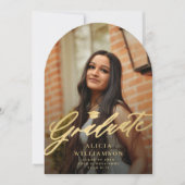 Elegante arch Foto Graduierungsparty Einladung (Vorderseite)